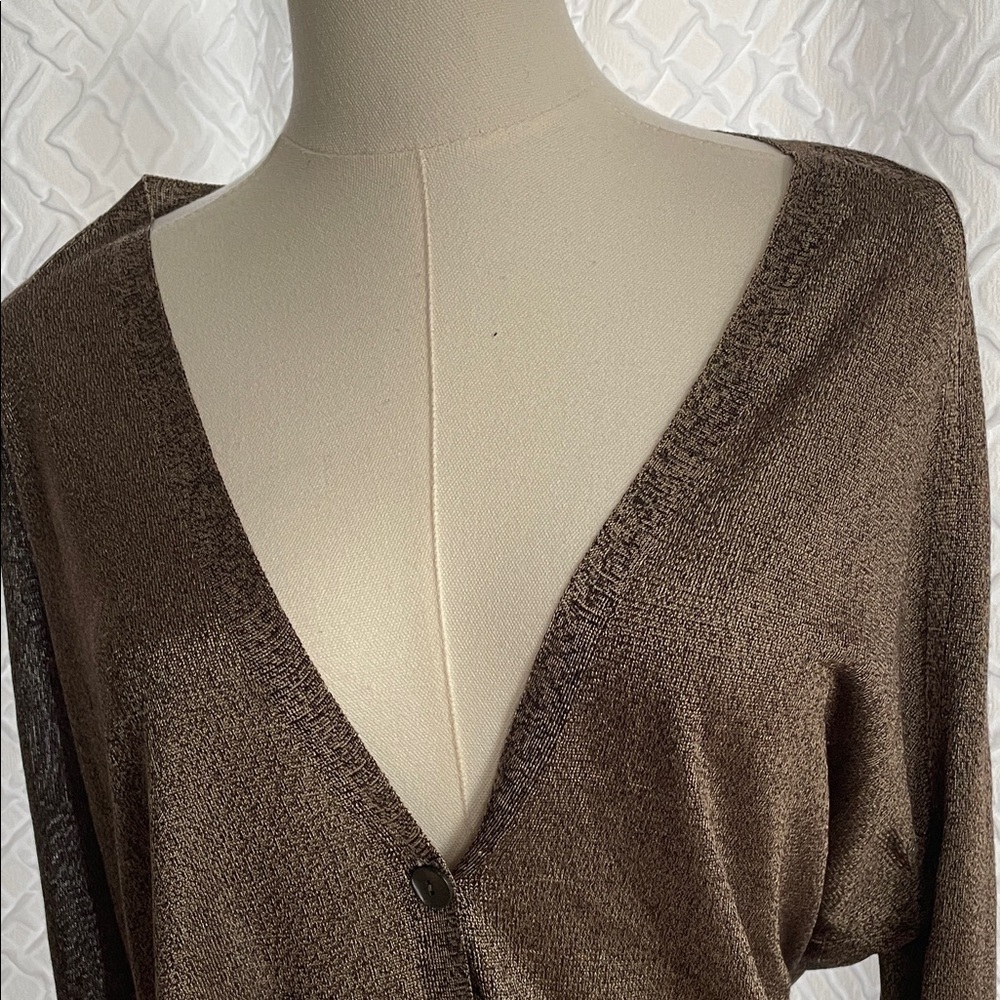 Eileen Fisher Women's Bronze Button-Up Sweater XS Fits S-M - Picture 2 of 12
